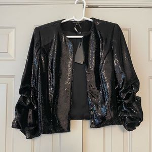 Alberto Makali Black Sequin Jacket - Size M
